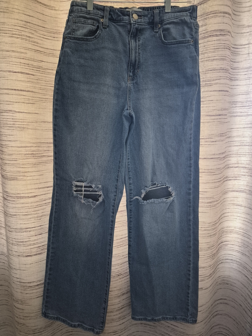 No Boundaries Straight Leg Ripped Jeans - Blue